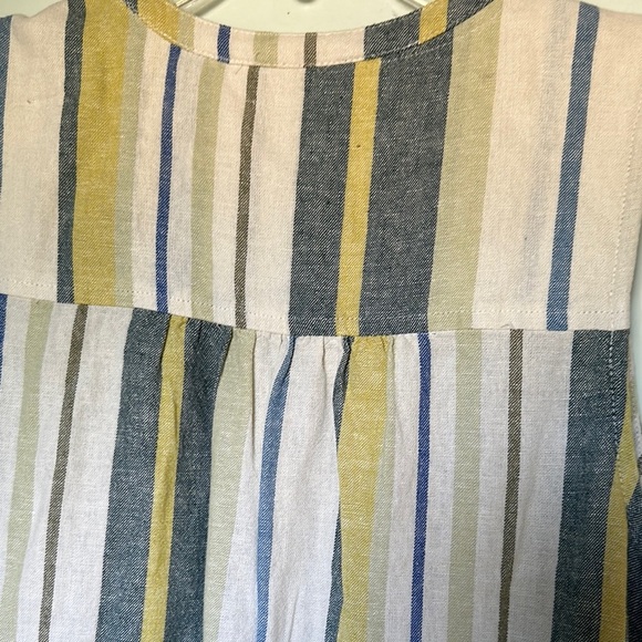 Sonoma Green and Yellow Pleated Sundress V-Neck Midi - Picture 3 of 8